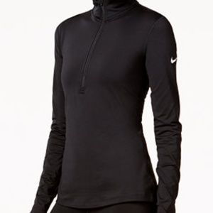 Nike Pro Warm Dri-Fit Fleece Lined Quarter 1/4 Zip Size M Training Running Top